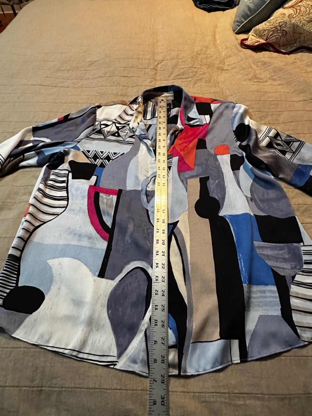 NIC+ZOE Black and Light Blue Patterned Top - Picture 6 of 11